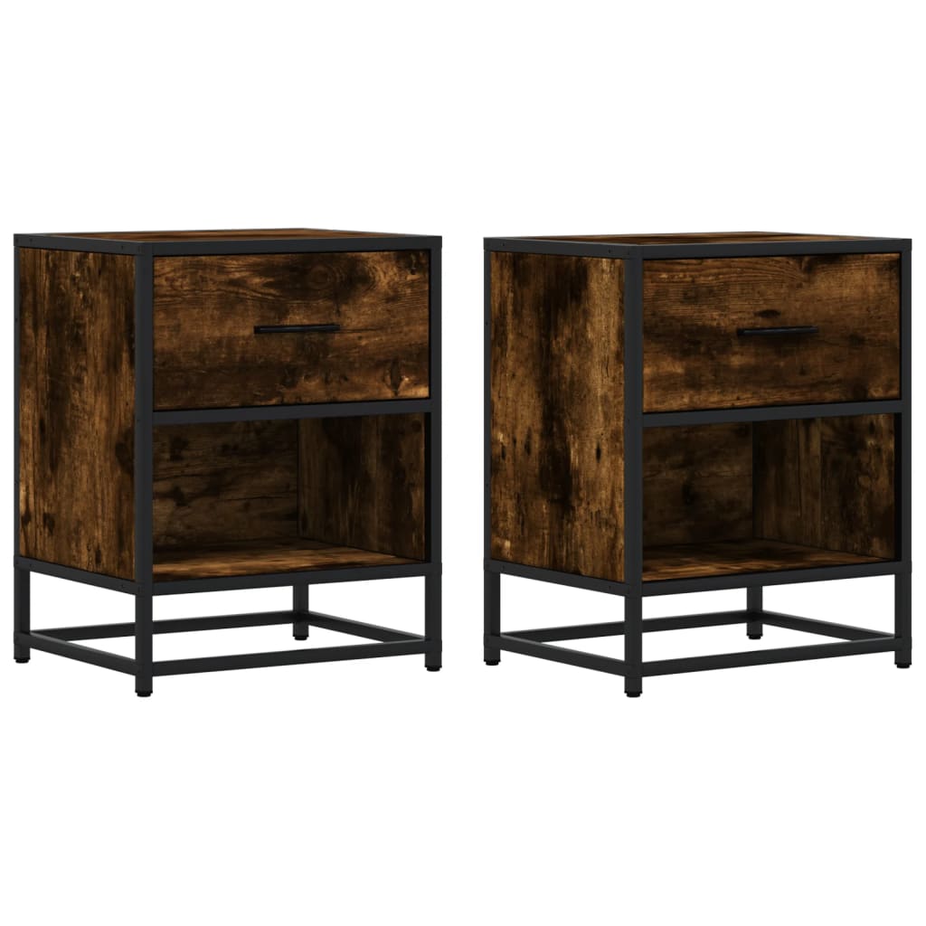 Tables de chevet 2 pcs chêne fumé 40x31x50 cm bois ingénierie - XIOS