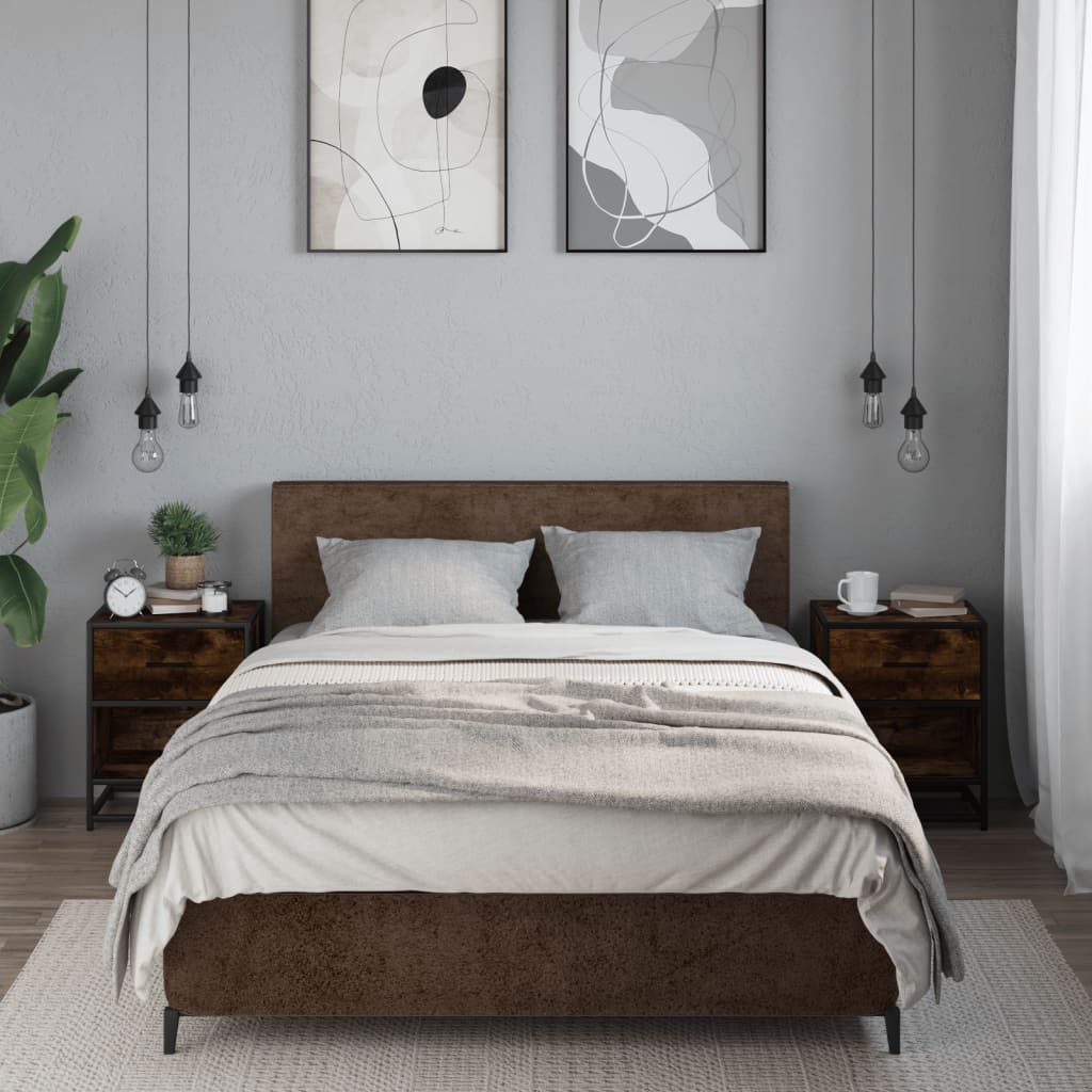 Tables de chevet 2 pcs chêne fumé 40x31x50 cm bois ingénierie - XIOS