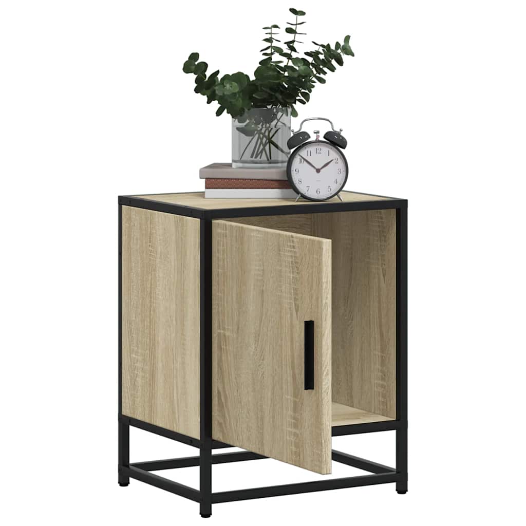 Tables de chevet 2 pcs chêne sonoma bois d'ingénierie et métal - XIOS