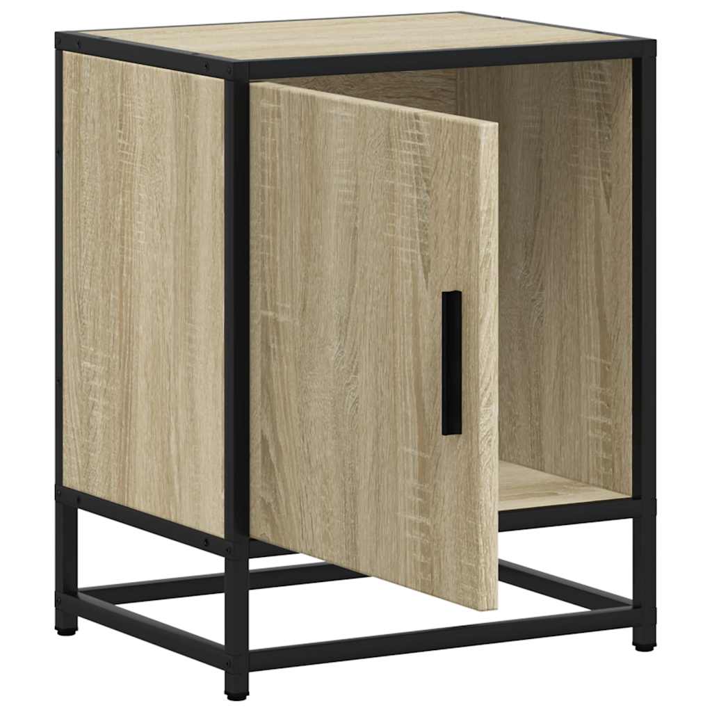 Tables de chevet 2 pcs chêne sonoma bois d'ingénierie et métal - XIOS