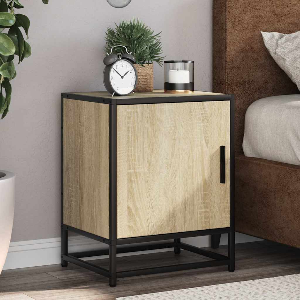 Tables de chevet 2 pcs chêne sonoma bois d'ingénierie et métal - XIOS