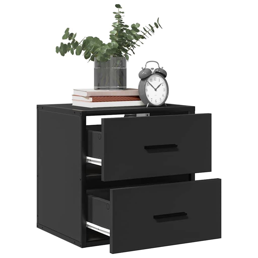 Table de chevet murale noir 40x31x39,5 cm - XIOS