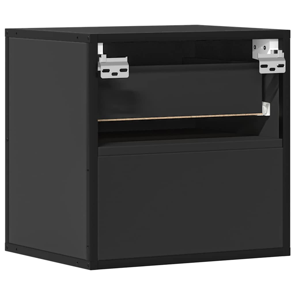 Table de chevet murale noir 40x31x39,5 cm - XIOS