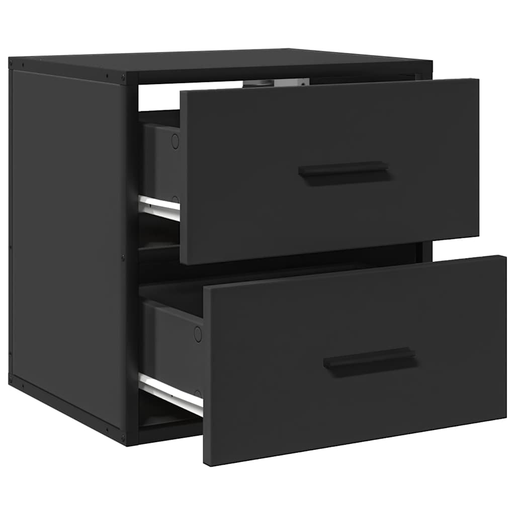 Table de chevet murale noir 40x31x39,5 cm - XIOS