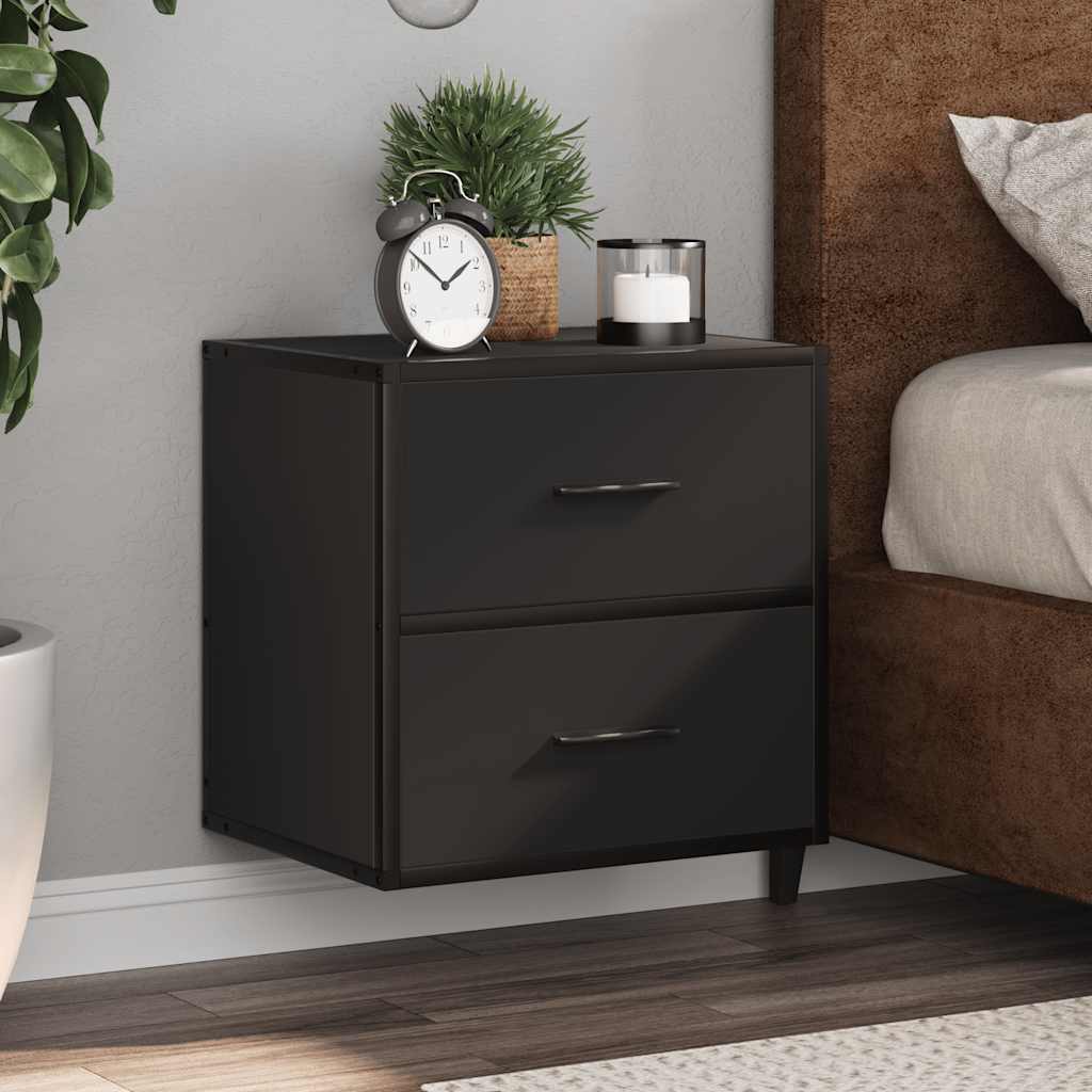 Table de chevet murale noir 40x31x39,5 cm - XIOS