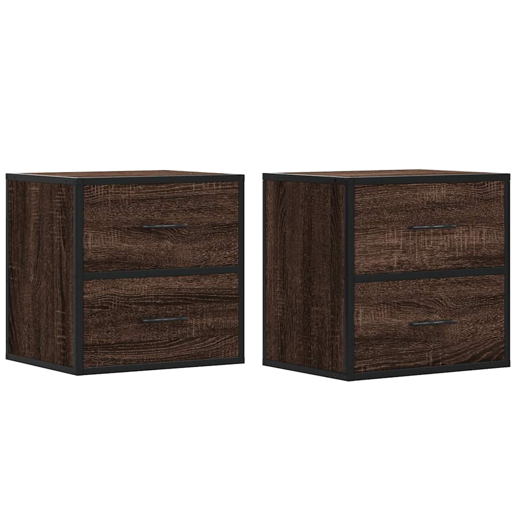 Tables de chevet murales 2 pcs chêne marron 40x31x39,5 cm