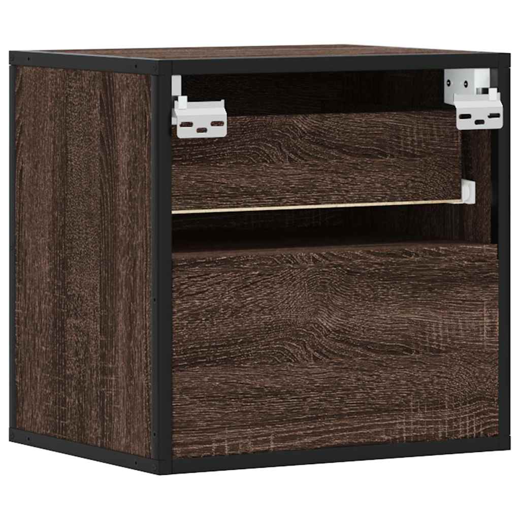 Tables de chevet murales 2 pcs chêne marron 40x31x39,5 cm