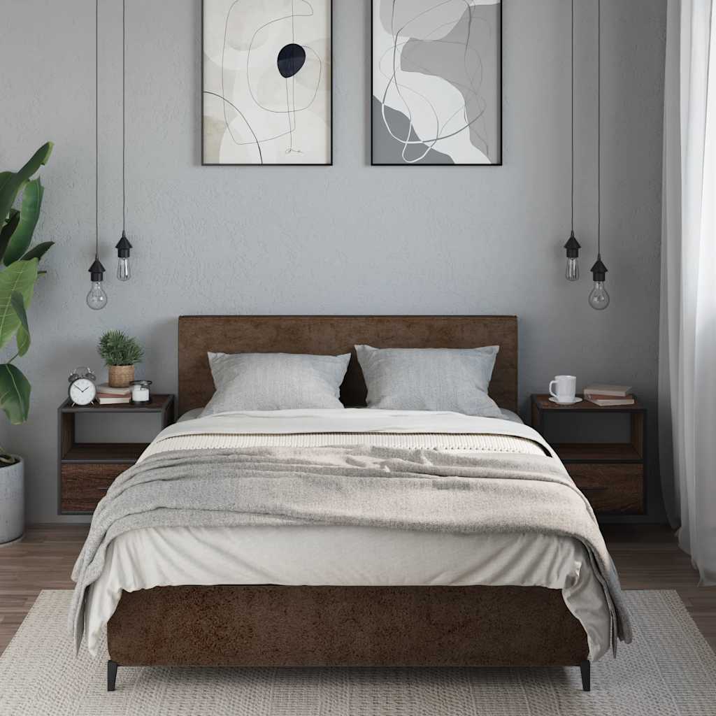 Tables de chevet murales 2 pcs chêne marron 40x31x39,5 cm