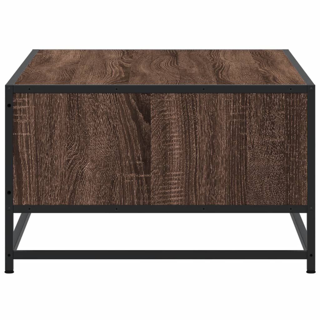 Table basse chêne marron 100x57x35cm bois d'ingénierie et métal - XIOS