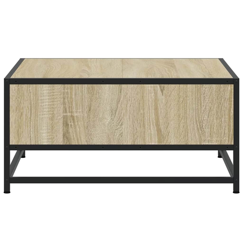 Table basse chêne sonoma 60,5x60,5x30cm bois d'ingénierie/métal - XIOS