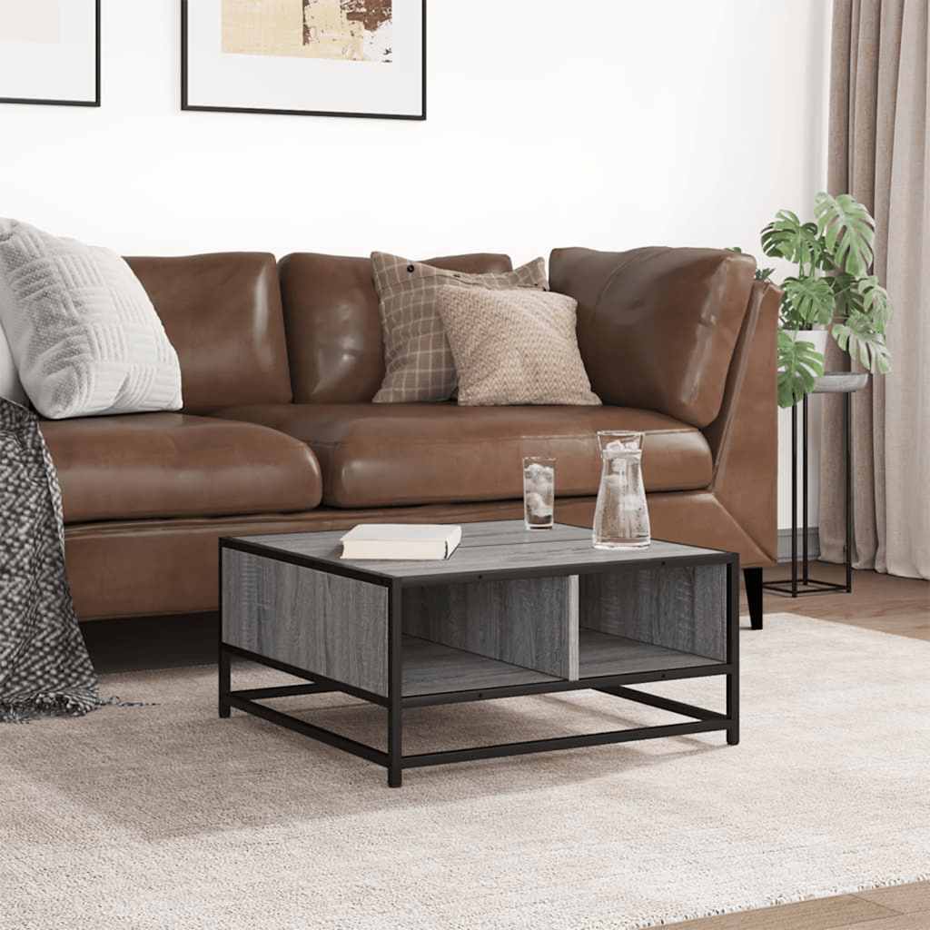 Table basse sonoma gris 60,5x60,5x30 cm bois d'ingénierie/métal - XIOS