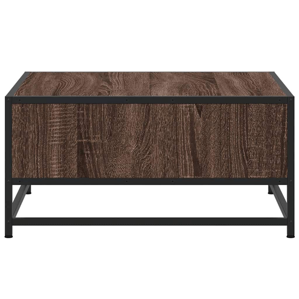 Table basse chêne marron 60,5x60,5x30cm bois d'ingénierie/métal - XIOS