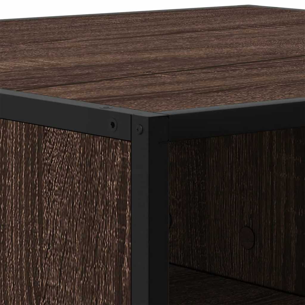 Table basse chêne marron 60,5x60,5x30cm bois d'ingénierie/métal - XIOS