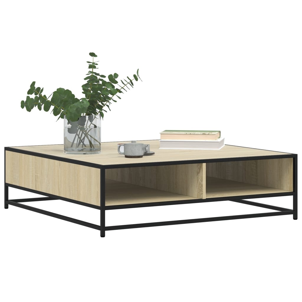 Table basse chêne sonoma 100x100x30 cm bois d'ingénierie/métal - XIOS