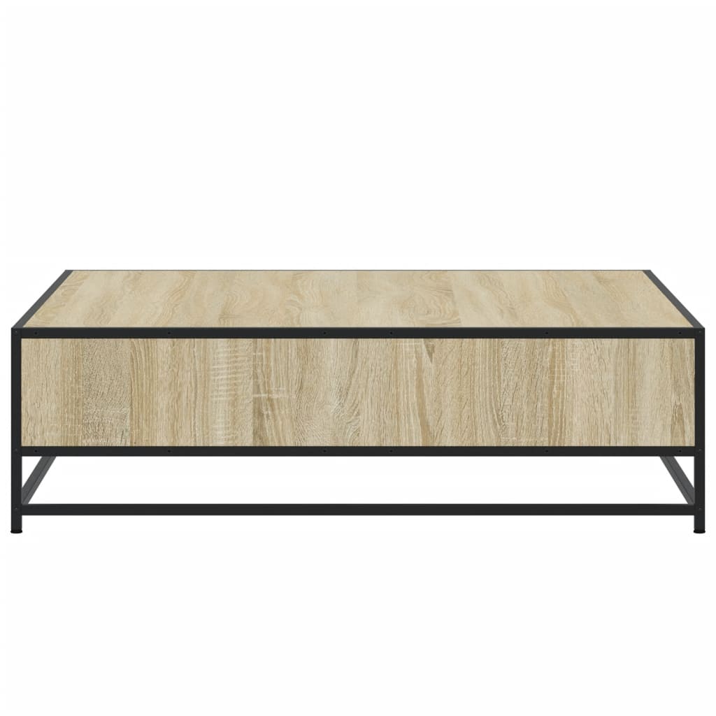 Table basse chêne sonoma 100x100x30 cm bois d'ingénierie/métal - XIOS