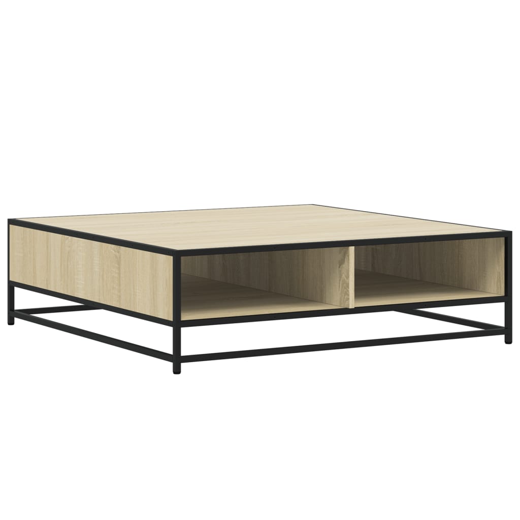 Table basse chêne sonoma 100x100x30 cm bois d'ingénierie/métal - XIOS
