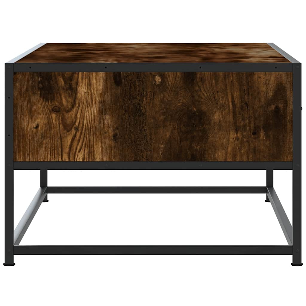 Table basse chêne fumé 100x50x35 cm bois d'ingénierie et métal - XIOS