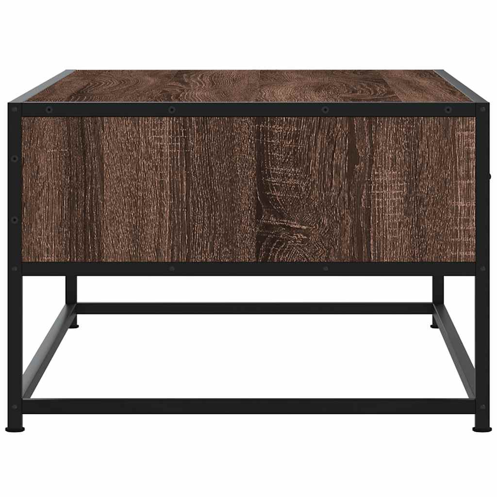 Table basse chêne marron 100x50x35cm bois d'ingénierie et métal - XIOS