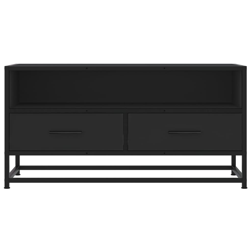 Meuble TV noir 80x34,5x40 cm bois d'ingénierie et métal - XIOS