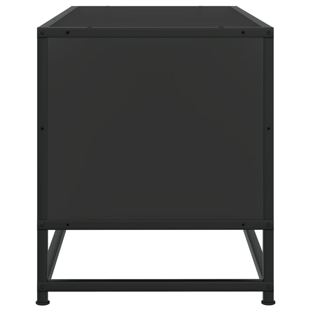 Meuble TV noir 80x34,5x40 cm bois d'ingénierie et métal - XIOS