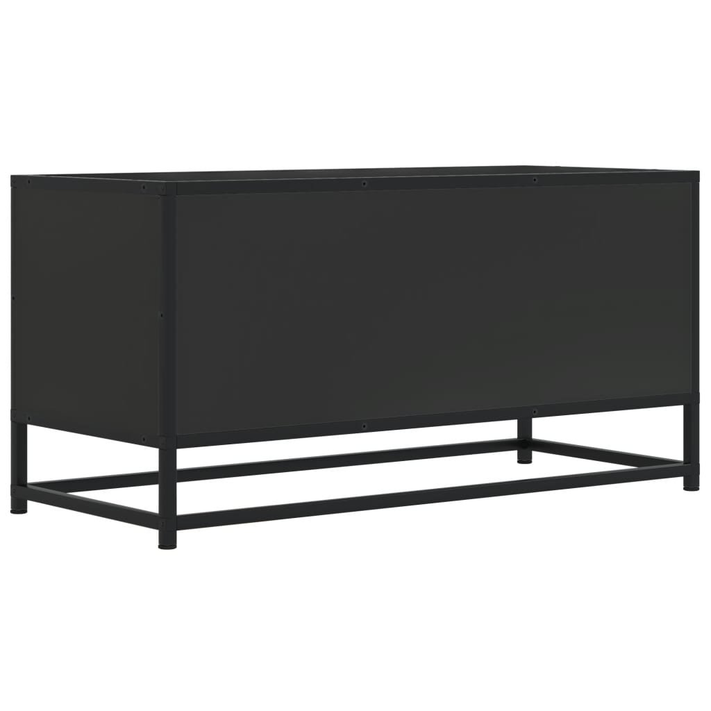 Meuble TV noir 80x34,5x40 cm bois d'ingénierie et métal - XIOS