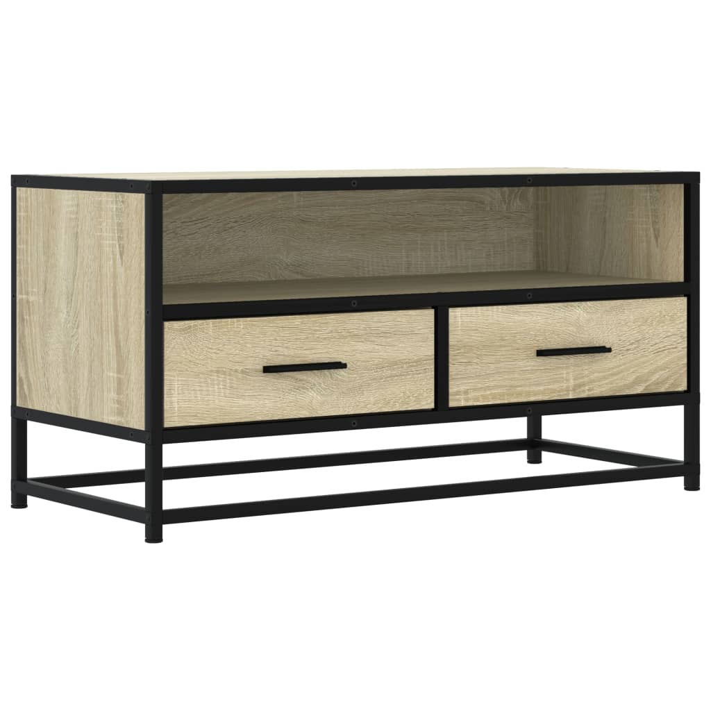 Meuble TV chêne sonoma 80x34,5x40 cm bois d'ingénierie et métal - XIOS