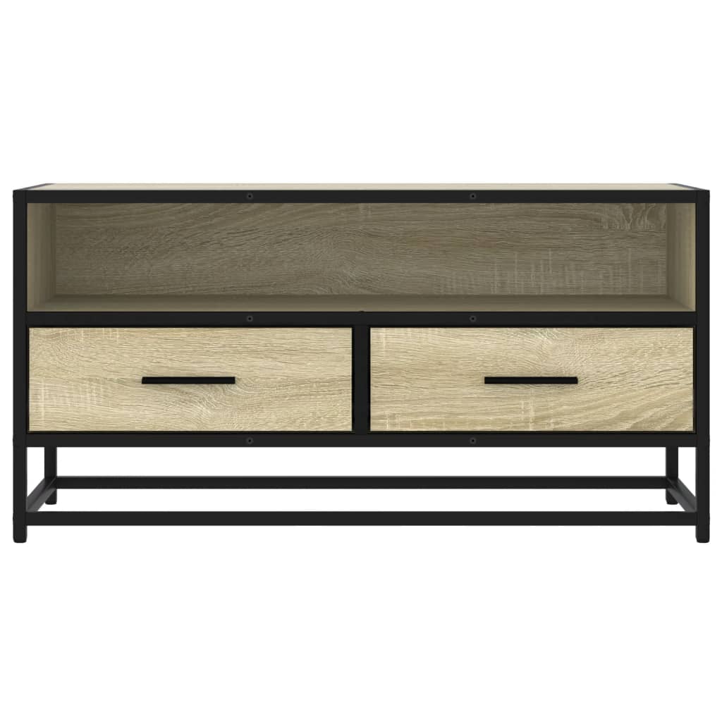 Meuble TV chêne sonoma 80x34,5x40 cm bois d'ingénierie et métal - XIOS