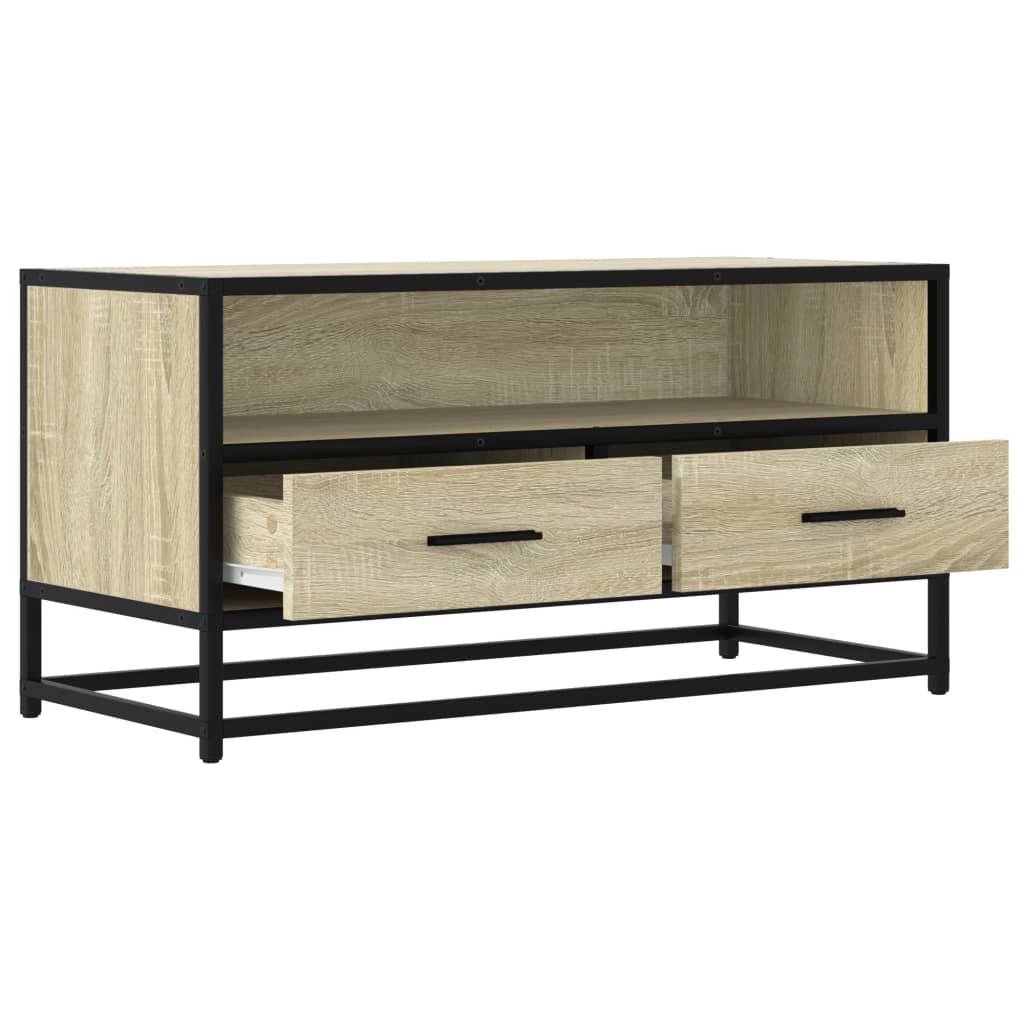 Meuble TV chêne sonoma 80x34,5x40 cm bois d'ingénierie et métal - XIOS