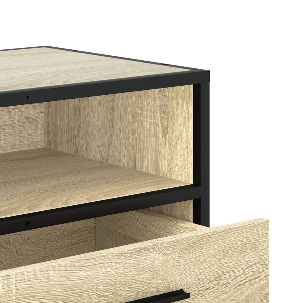 Meuble TV chêne sonoma 80x34,5x40 cm bois d'ingénierie et métal - XIOS