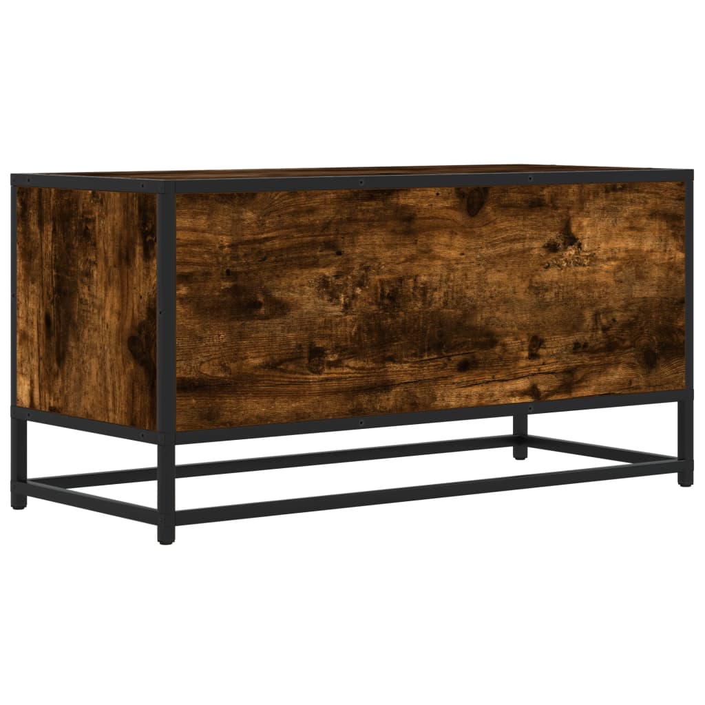 Meuble TV chêne fumé 80x34,5x40 cm bois d'ingénierie et métal - XIOS