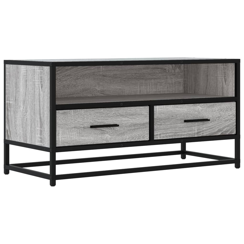 Meuble TV sonoma gris 80x34,5x40 cm bois d'ingénierie et métal - XIOS