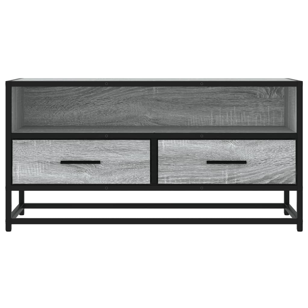 Meuble TV sonoma gris 80x34,5x40 cm bois d'ingénierie et métal - XIOS