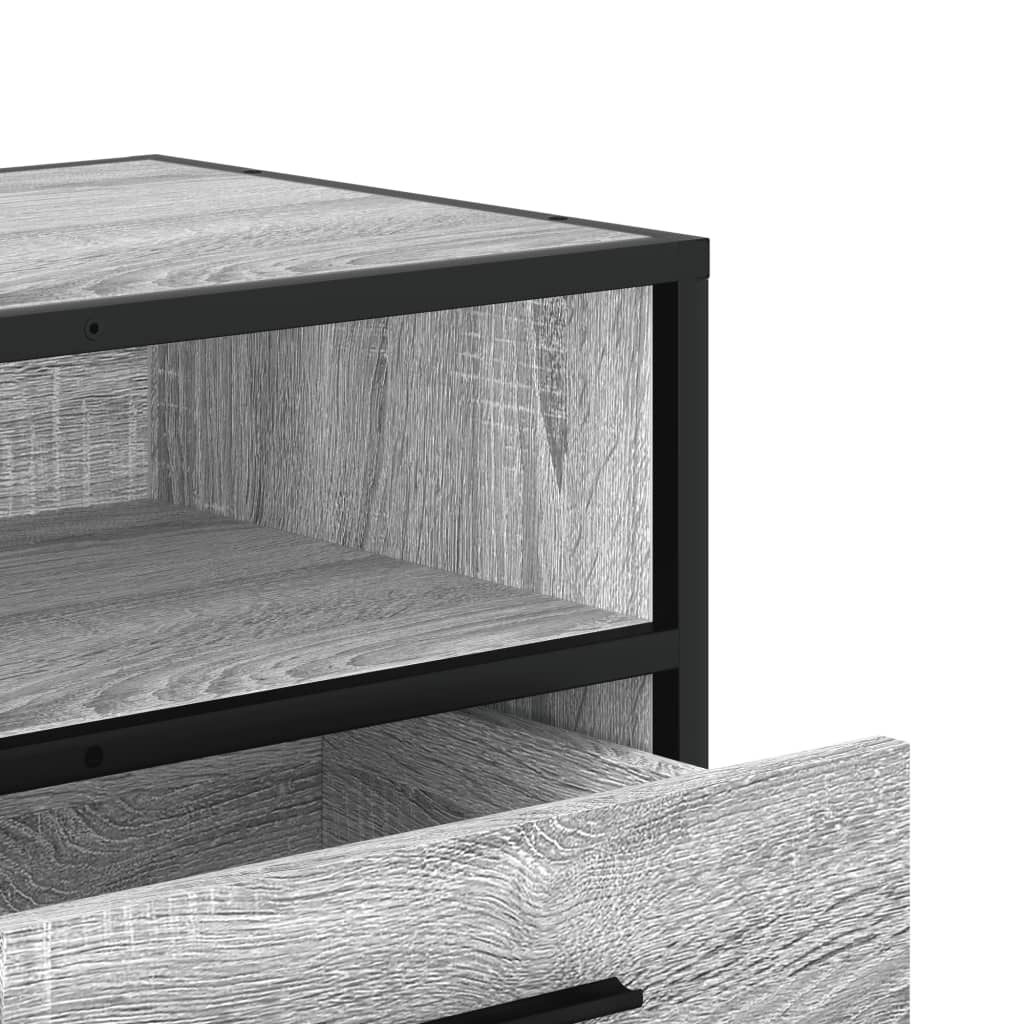 Meuble TV sonoma gris 80x34,5x40 cm bois d'ingénierie et métal - XIOS