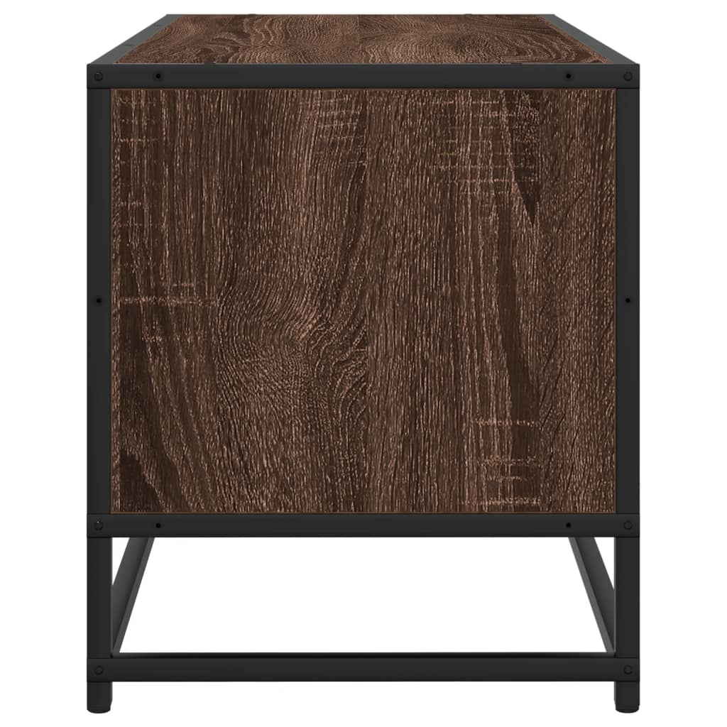 Meuble TV chêne marron 80x34,5x40 cm bois d'ingénierie et métal - XIOS