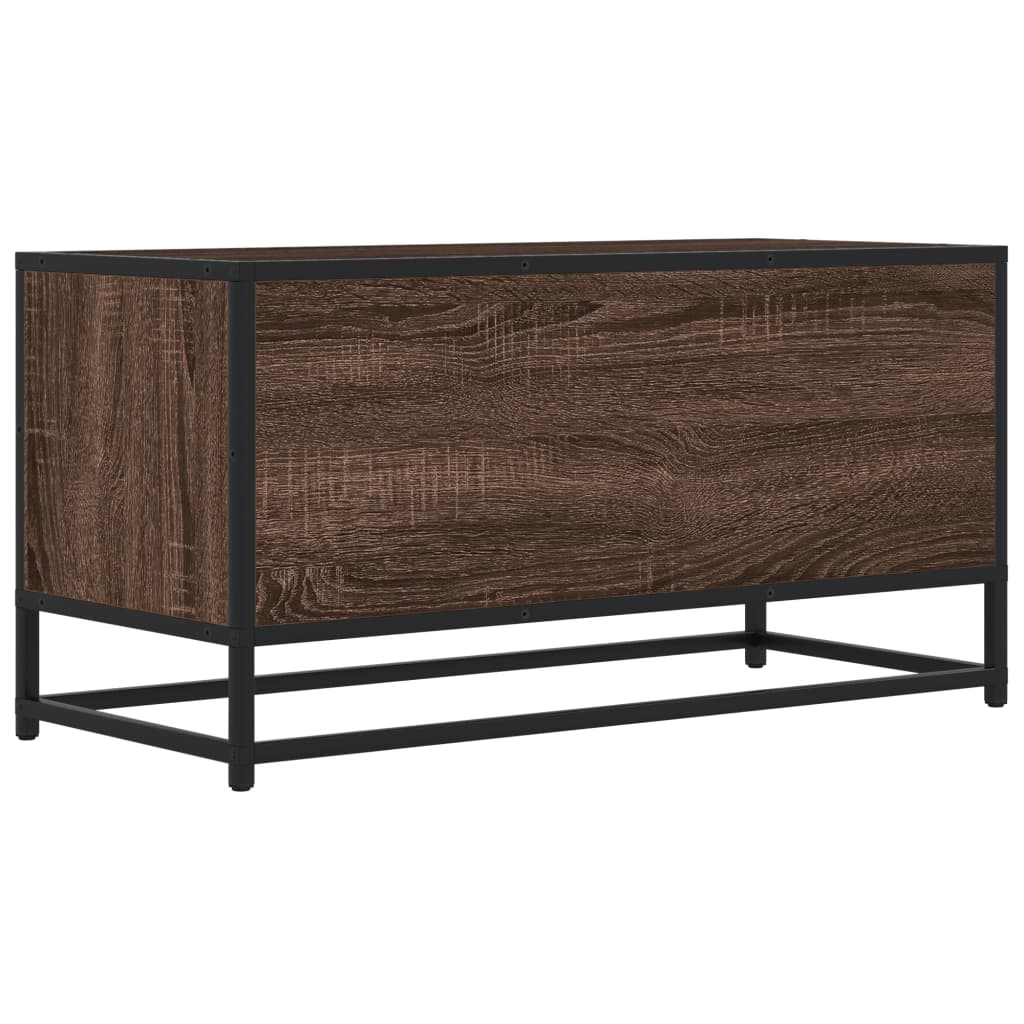 Meuble TV chêne marron 80x34,5x40 cm bois d'ingénierie et métal - XIOS