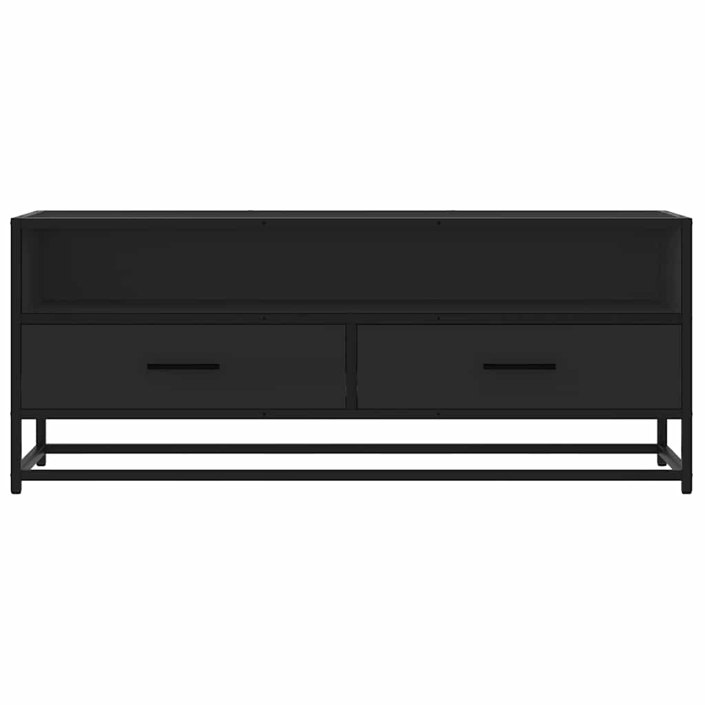 Meuble TV noir 100x34,5x40 cm bois d'ingénierie et métal - XIOS