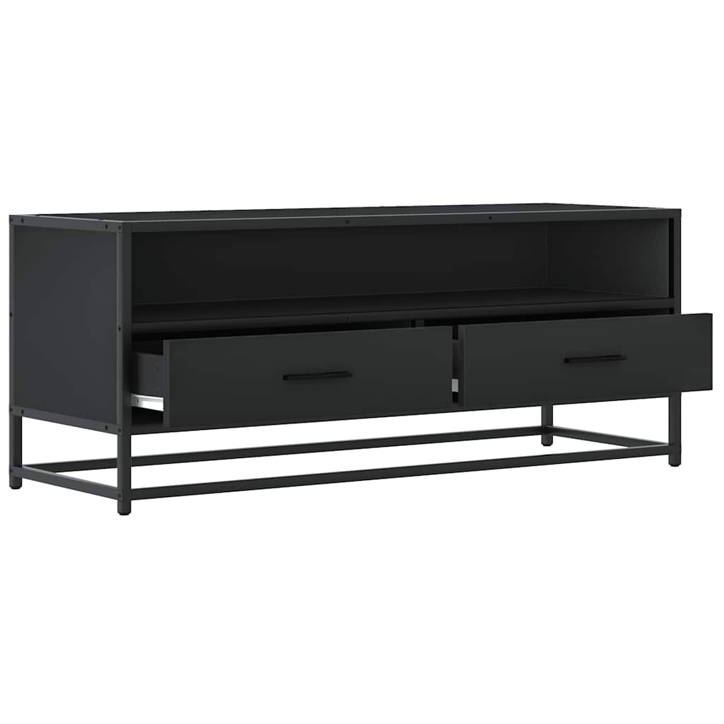 Meuble TV noir 100x34,5x40 cm bois d'ingénierie et métal - XIOS