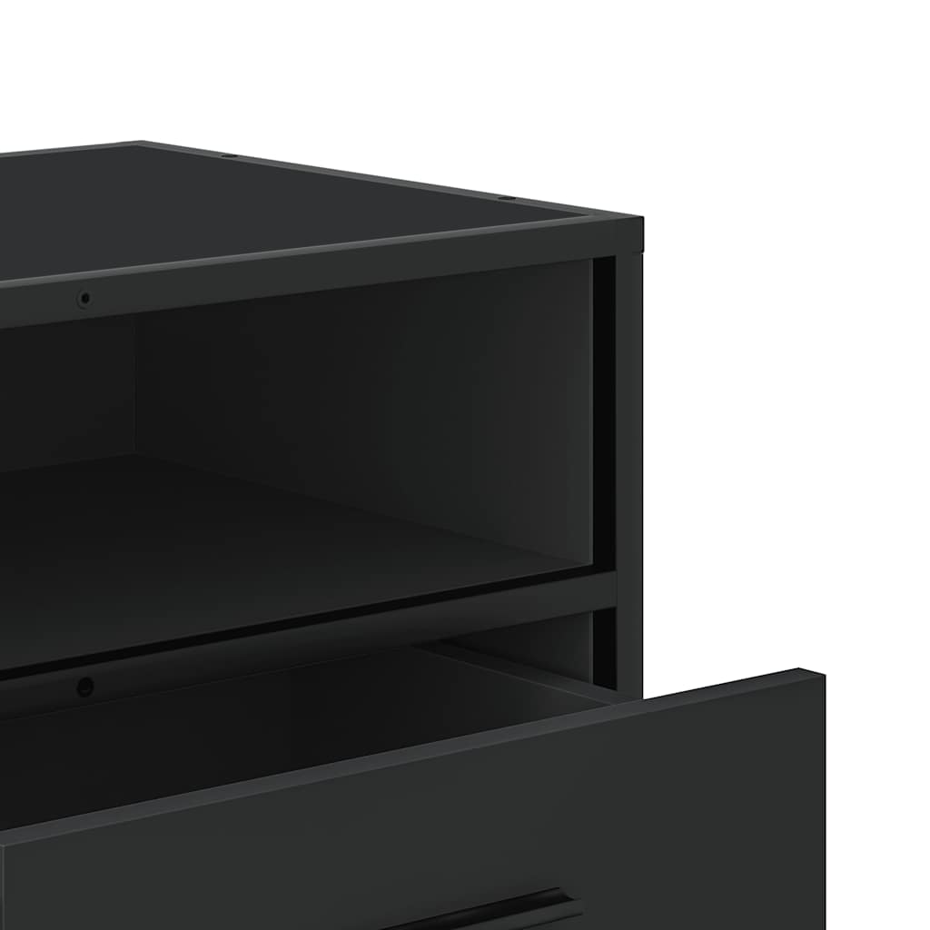 Meuble TV noir 100x34,5x40 cm bois d'ingénierie et métal - XIOS