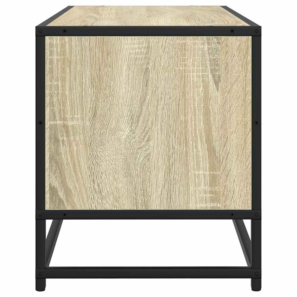 Meuble TV chêne sonoma 100x34,5x40cm bois d'ingénierie et métal - XIOS