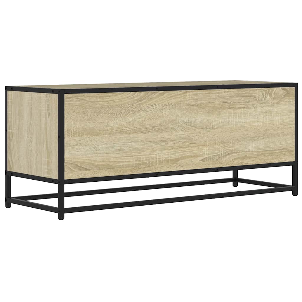 Meuble TV chêne sonoma 100x34,5x40cm bois d'ingénierie et métal - XIOS