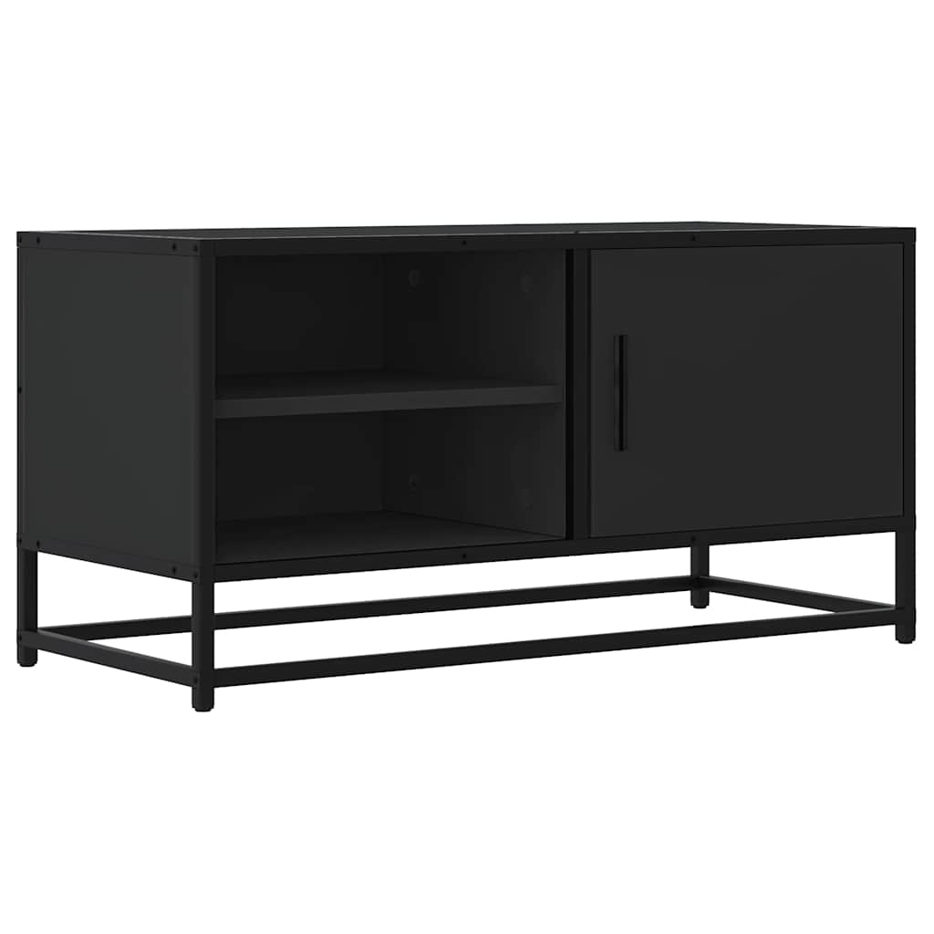 Meuble TV noir 80x34,5x40 cm bois d'ingénierie et métal - XIOS