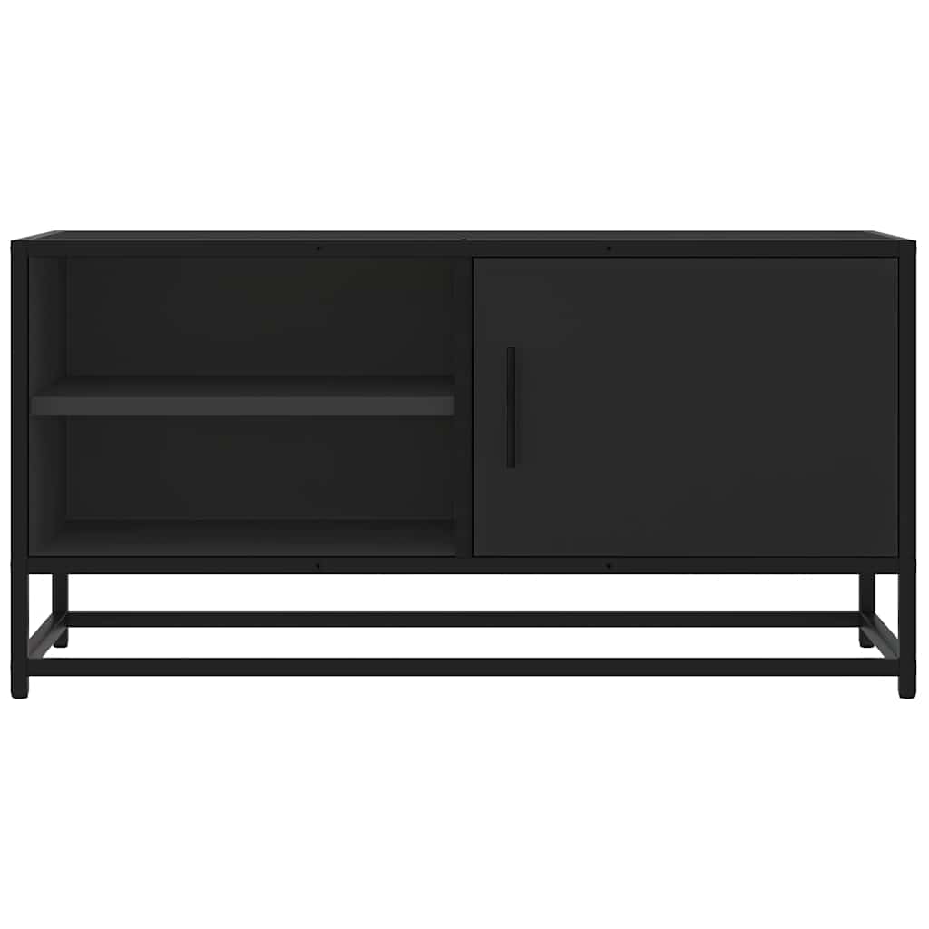 Meuble TV noir 80x34,5x40 cm bois d'ingénierie et métal - XIOS
