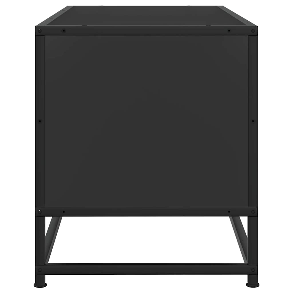 Meuble TV noir 80x34,5x40 cm bois d'ingénierie et métal - XIOS