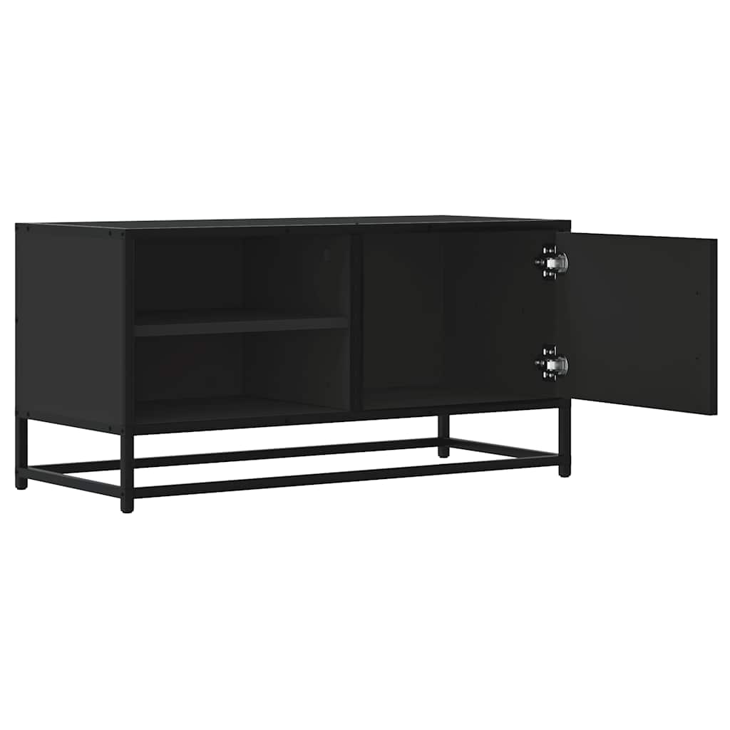 Meuble TV noir 80x34,5x40 cm bois d'ingénierie et métal - XIOS