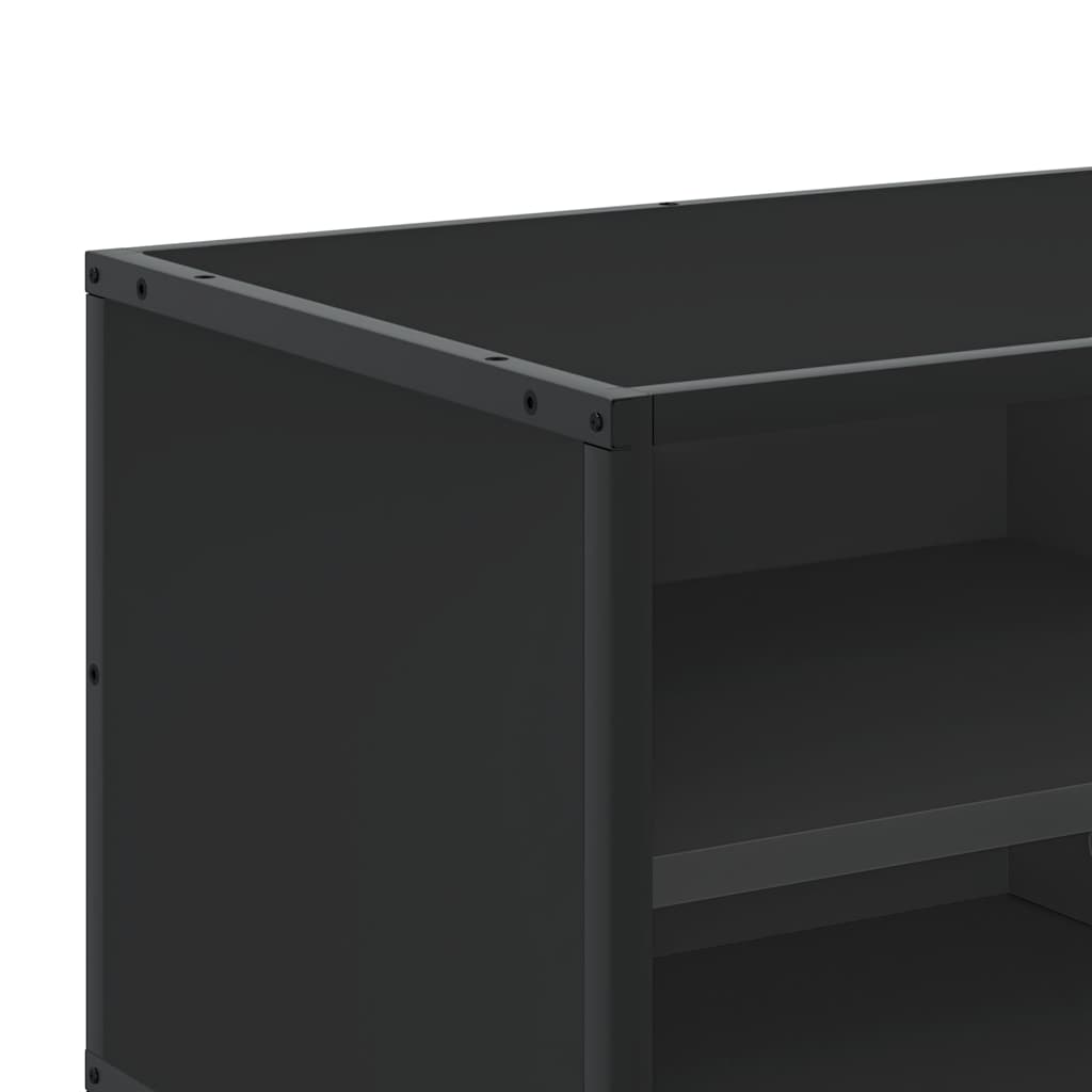 Meuble TV noir 80x34,5x40 cm bois d'ingénierie et métal - XIOS