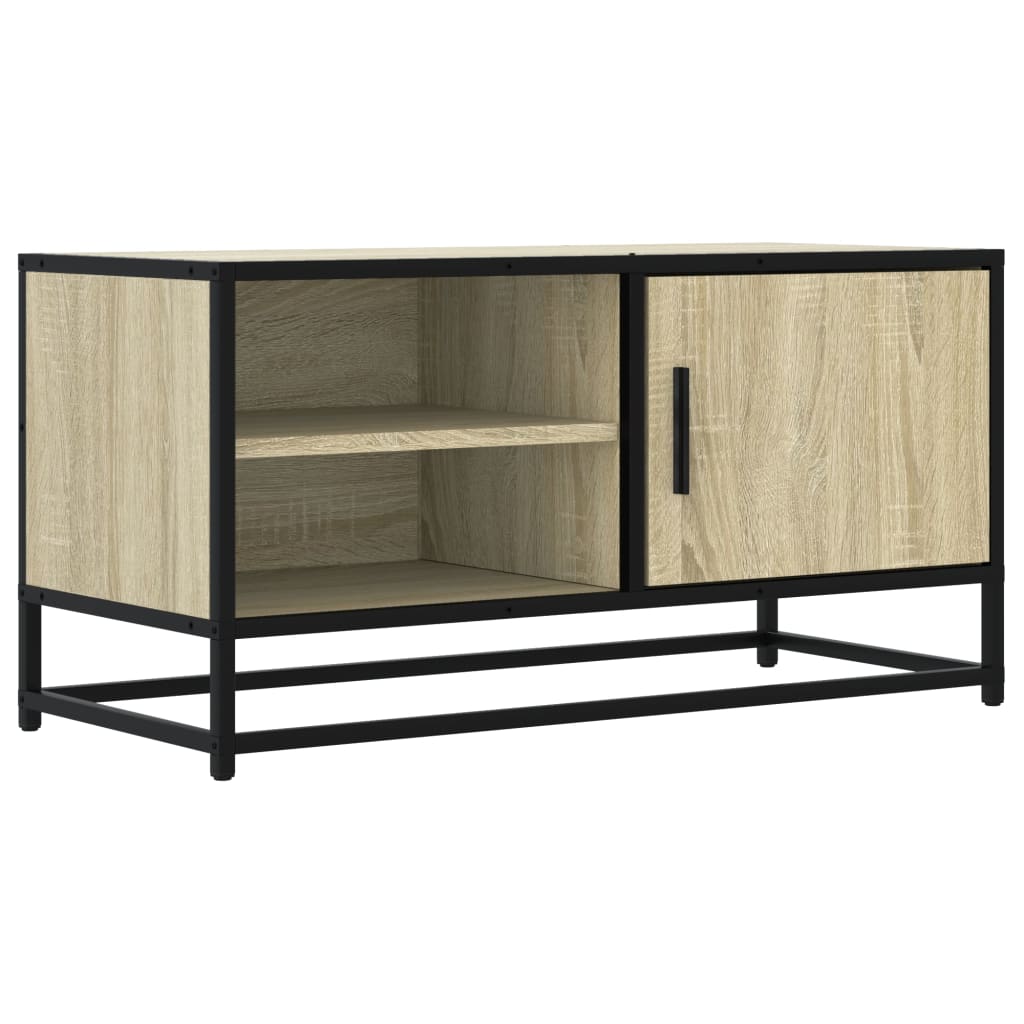 Meuble TV chêne sonoma 80x34,5x40 cm bois d'ingénierie et métal - XIOS