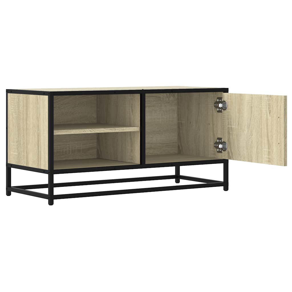 Meuble TV chêne sonoma 80x34,5x40 cm bois d'ingénierie et métal - XIOS