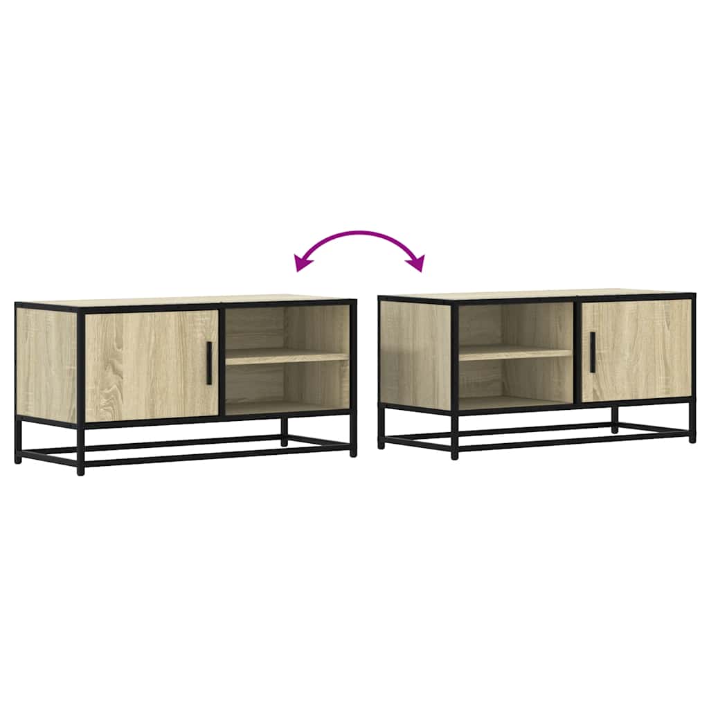Meuble TV chêne sonoma 80x34,5x40 cm bois d'ingénierie et métal - XIOS
