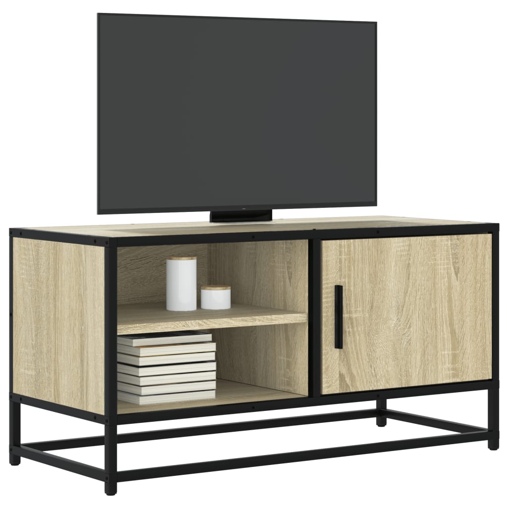 Meuble TV chêne sonoma 80x34,5x40 cm bois d'ingénierie et métal - XIOS