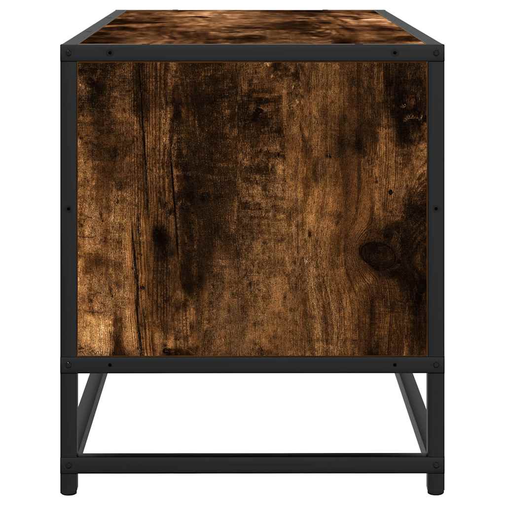 Meuble TV chêne fumé 80x34,5x40 cm bois d'ingénierie et métal - XIOS
